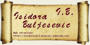 Isidora Bulješević vizit kartica